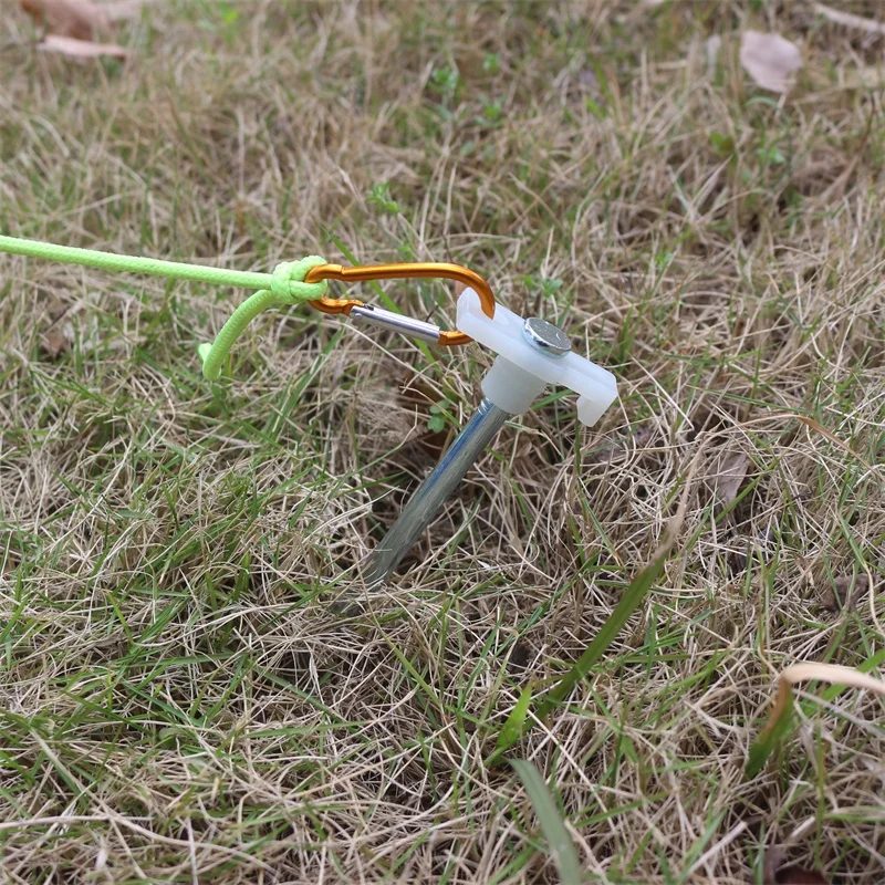 8pc/lot Outdoor Tent Fixed Camp Pegs Campsite Stakes high steel nail with luminous plastic head for camping tent