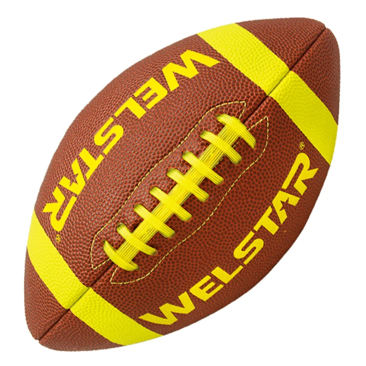 American Football Ball with Neon Color Print PU Composite Leather for Training and Promotions
