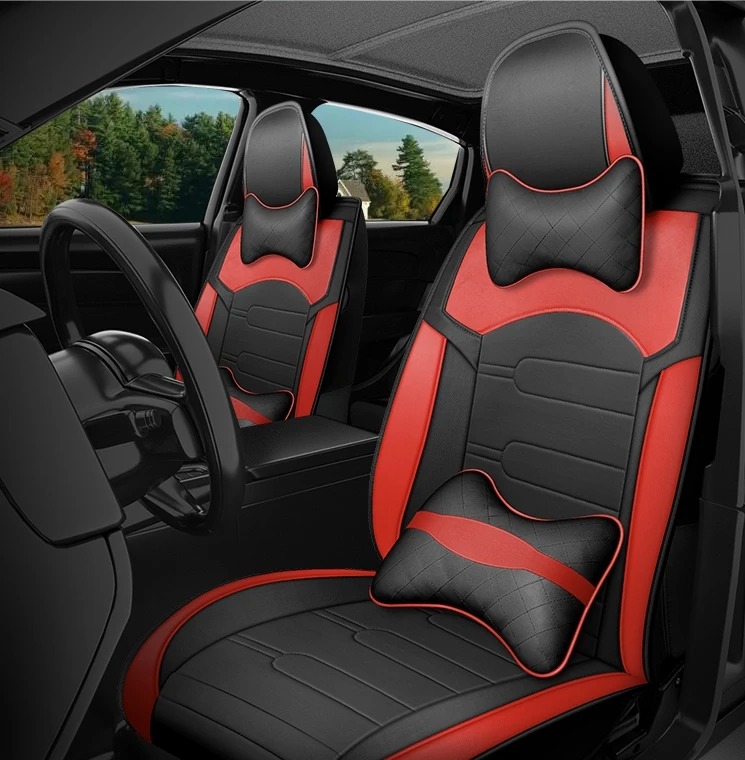 2024 New Design  Luxury leatherette Seat Covers Car  Full Set Car Seat Cover Universal Fit For Most Five seater car