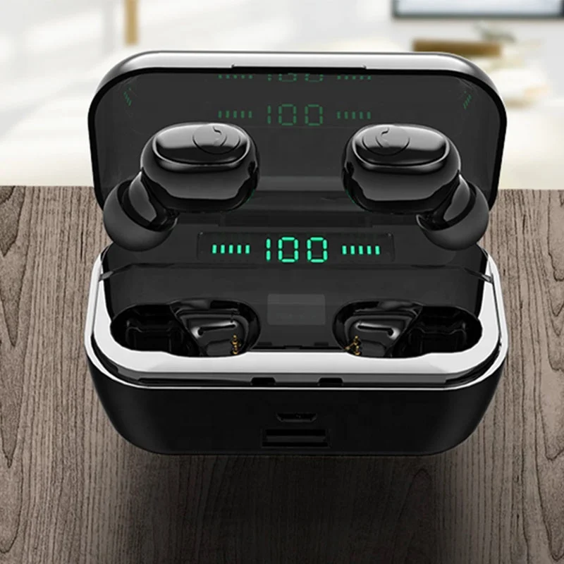 CE в ухо наушники hifi качество звука сделать беспроводной гарнитура ipx7 водонепроницаемый вкладыши держатель с зарядным отделением