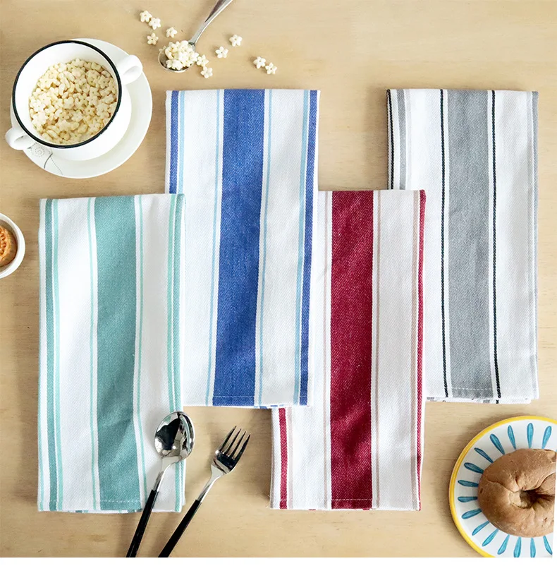 stock dishcloths cleaning checked waffle terry kitchen cotton dyed yarn set multi color woven tea towel