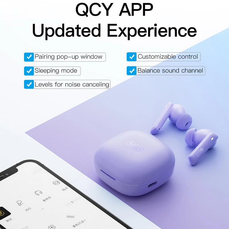 Long battery life audifonos QCY MeloBuds HT05 ANC Noise cancelling earbuds Sports Gaming Headset wireless TWS earphone headphone