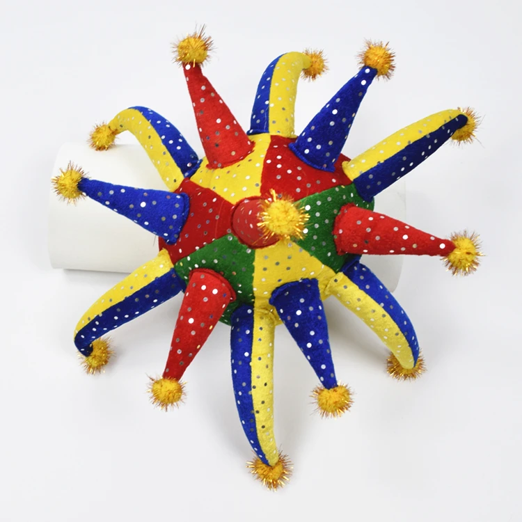 Colorful Jester Horned Funny 13 Point Carnaval Adult Costume Party Hat
