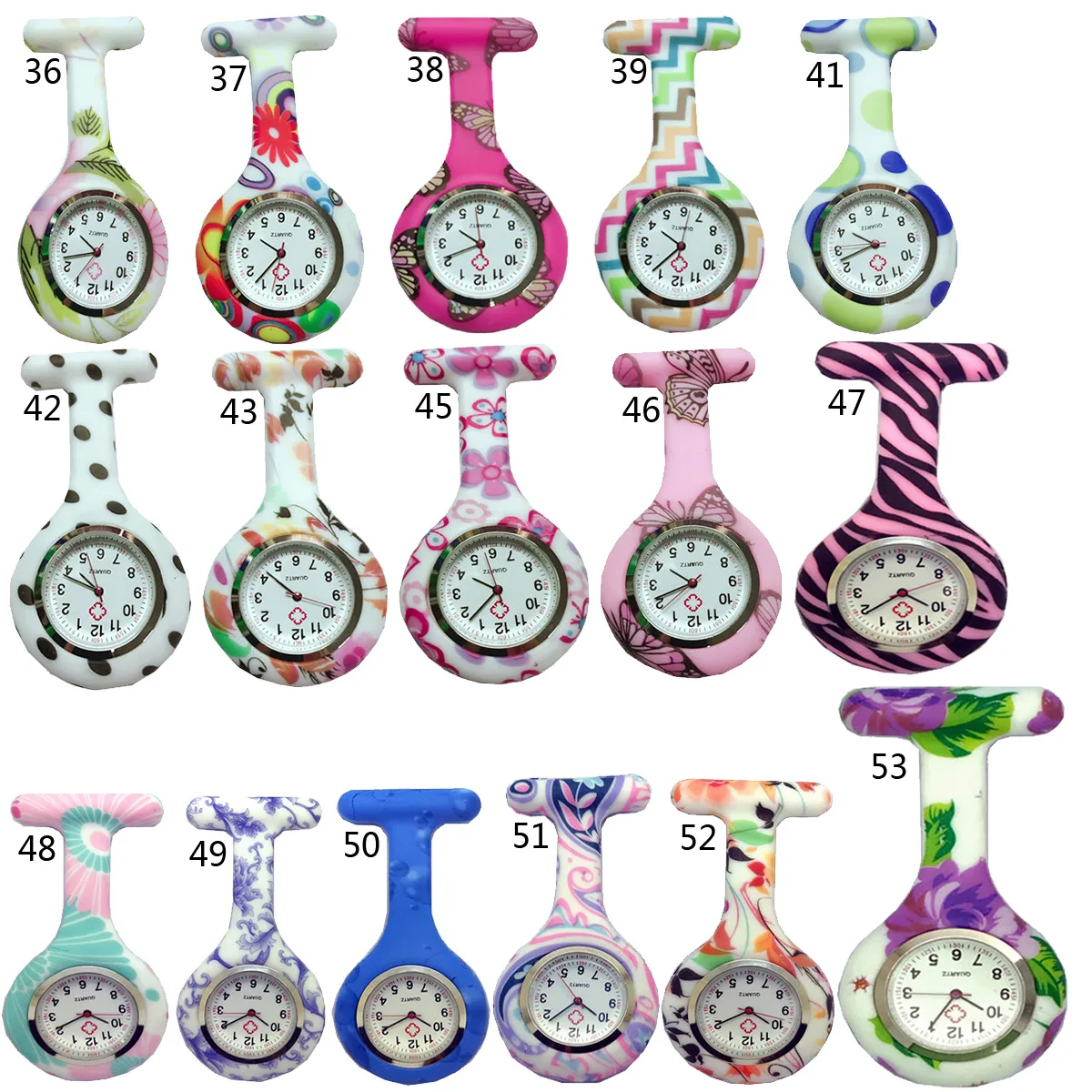 Women Ladies Nurse Watch Cute Cartoon Clip-on Lapel Hanging Pendant Doctor Clinic Staff Tunic Stethoscope Badge Quartz Fob Watch