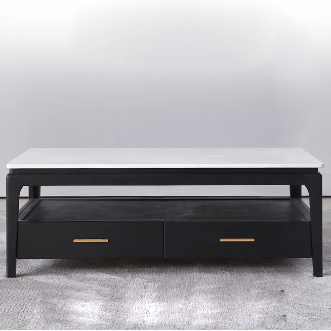 Экономия пространства Европейский дизайнерский гостиная с холодильником деревянный камень мрамор топ журнальный столик