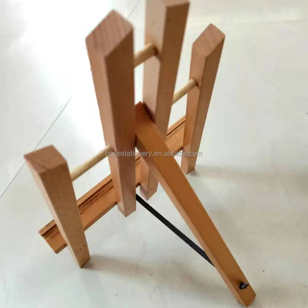 Adjustable wholesale kids small wooden art easel stand wood H-frame mini desktop tabletop easel for table art display