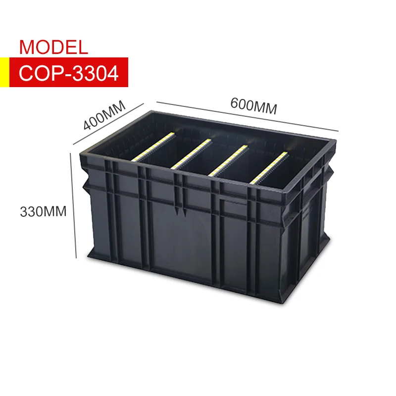 PP Black Anti-static Storage Corrugated esd bins Boxes PCB Packing Storage Component Container Plastic Box