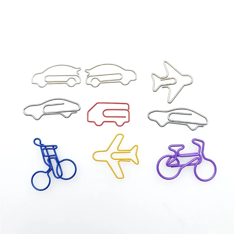 Bview Art New Wrought Iron Art Plastic-covered Vehicles Paper Clips Creative Pins Gifts Shapes Paper Clips Custom
