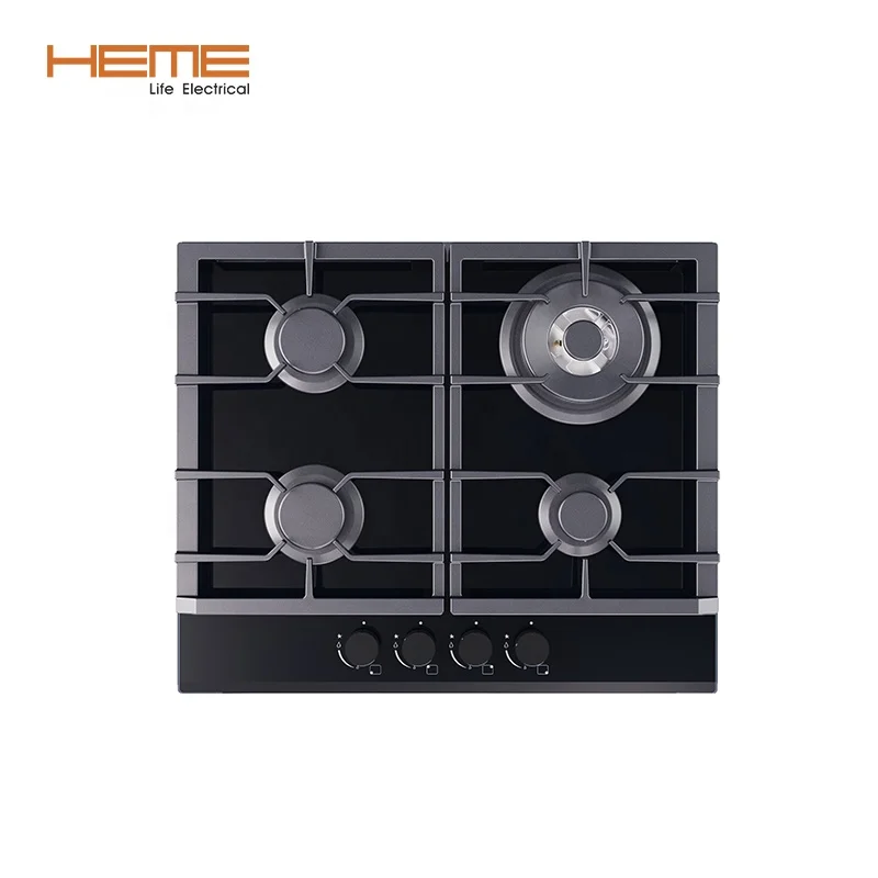 Built in hob China Manufacturer Tempered Glass 4 Burner Cooktop with 24 inch Placa de Gas