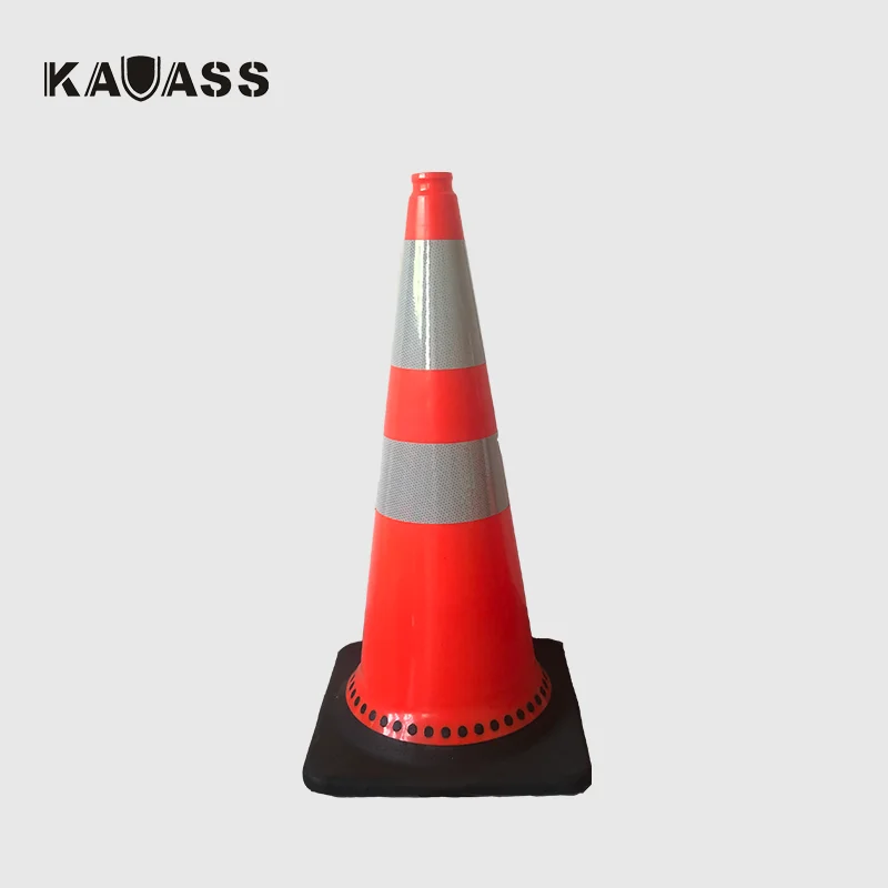 750mm PVC Plastic Foldable Reflective Flexible Traffic Road Safety Cones for Sale