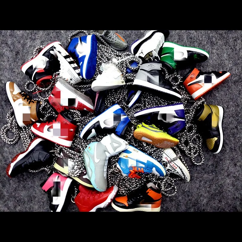 Wholesale basketball sports pvc 3d Mini Shoes Sneaker Keychain