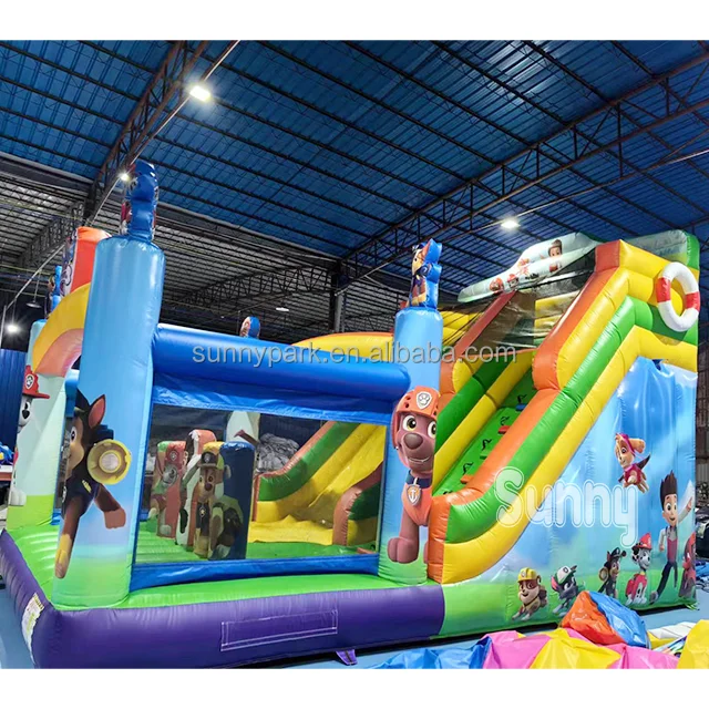 Inflatable toys accessories Commercial Inflatable Paw Jumping Patrols Bouncer Castle Inflatable House Bouncing And Slide Combo