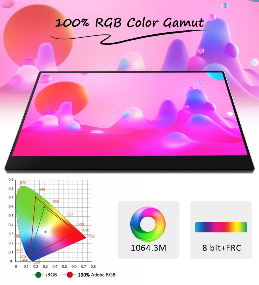 Sibolan 600 Яркость 100% цветной охват 156 дюймов uhd 4k портативный монитор type-c сенсорный экран для ноутбуков