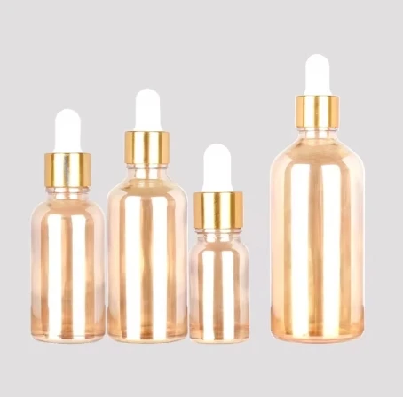 Hot Sale Custom Glass Essential Oil Dropper Bottles for Cosmetic Skin Care Pipette Container Packaging Amber Gold