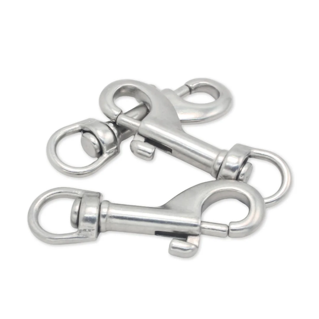 Factory Custom High Quality 304/316 Stainless Steel Swivel Eye Snap Hooks/swivel Bolt Snap Hook Carabiner For Dog Leash
