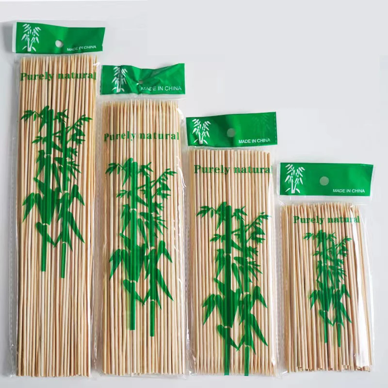 Zhuchuang 400 Pack Bamboo Wooden Skewers for Shish Kabob Grilling Fruits Appetizers Cocktails One-Time Barbecue Sign-Wholesale
