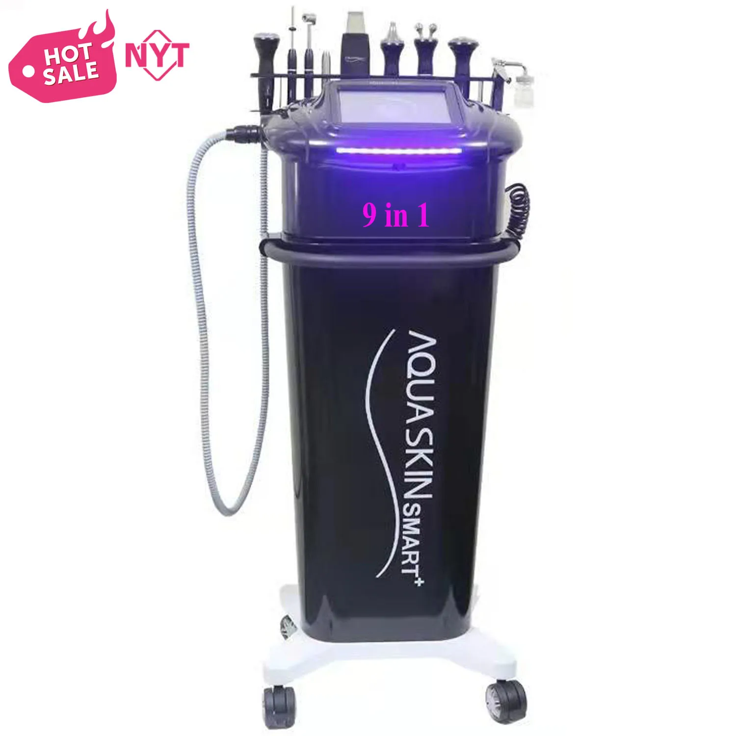 Salon Skin Scrubber Care 9 En1 Device Whitening Ion Face Lift Rejuvenation Peel Aqua Smart Hydra Beauty Equipment Facial Machine