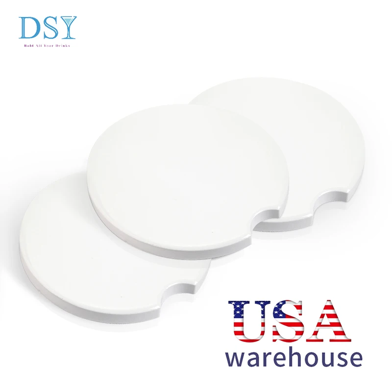 China warehouse in stock DIY Sublimation Blank Custom  6.5CM ceramic cup mug coaster