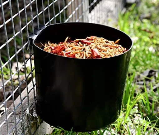 Курица Турция пищевые кур курятник чашка для кормления птицы поилка Круглый прочного пластика черного цвета курицы подачи чашки