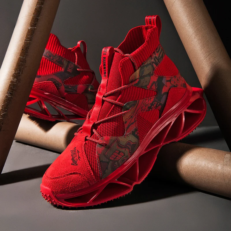 New fashion design Autumn winter leather fly weave knife blade lover shoe lovers Korean version leisure tide shoes