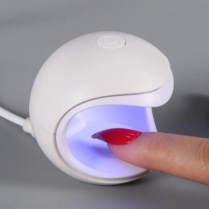 Mini Portable Shell Nail Lamp Machine White USB Charging Phototherapy Lights Single Finger UV LED Nail Dryer Nails Art Tools