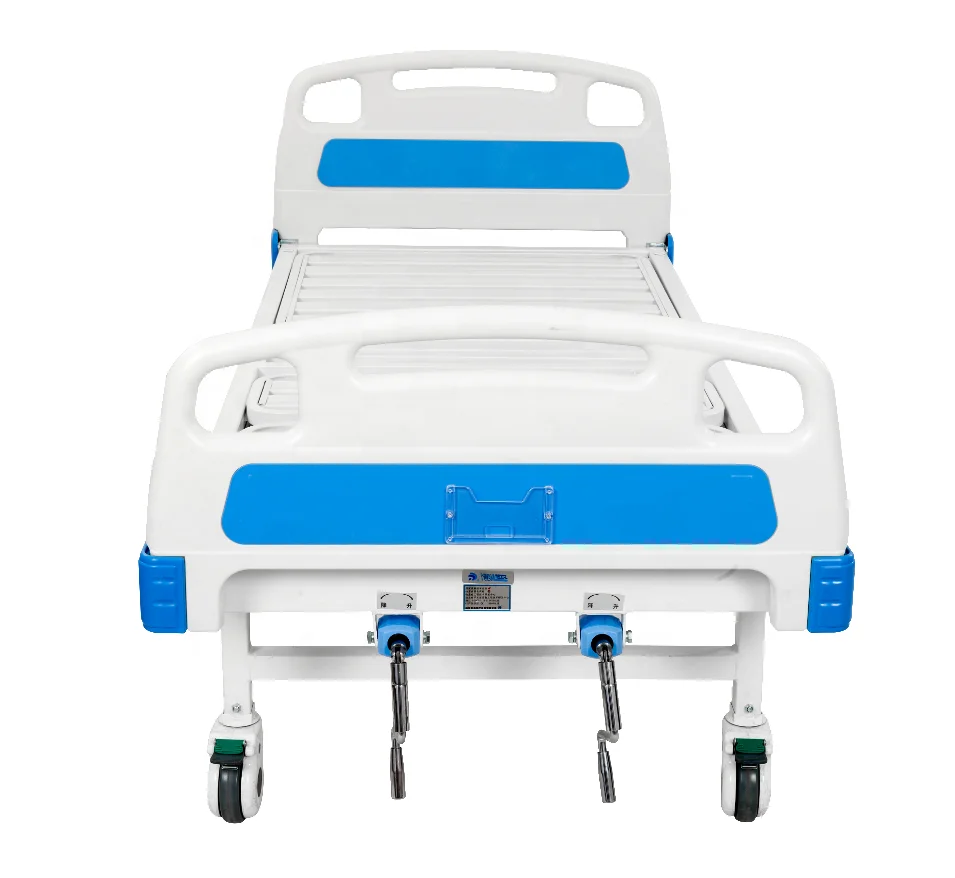 MT MEDICAL high quality 2 cranks double-functions mobile manual hospital patient beds