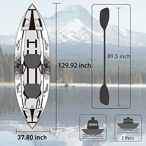 New Arrival Inflatable Kayak Drop Stitch Canoe Boat Sit On Top Portable Foldable Kayak Hl-K2 For Fishing Recreational Kayak