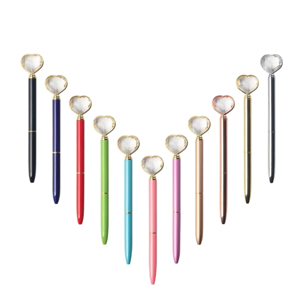 factory ballpen promotional custom logo metal diamond sweet love pen