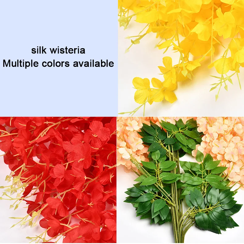 Sen Masine green 3.6 feet Long Fake Hanging Flower wisteria flowers artificial for wall wedding garden decoration