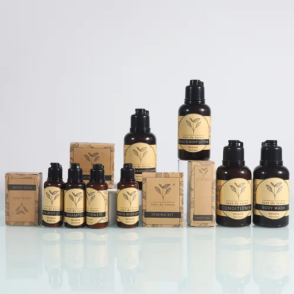 Hotel Amenities Toiletries Reusable Bathroom Hotel Amenities 5 Star Luxury Eco Friendly Guest Amenities Set