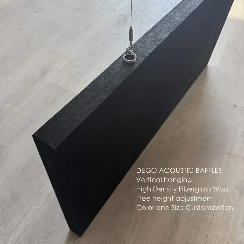 Acoustic Suspended Glassfiber Baffles Sound Proof Foam Panels Vertical Suspension