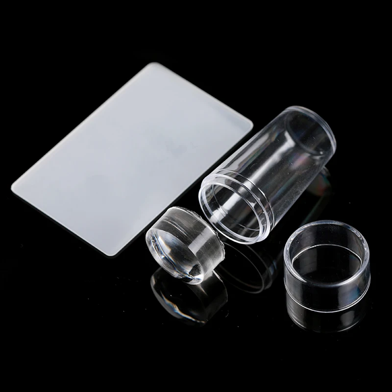 Мягкий силиконовый штамповочный стемпер AS Clear Jelly для дизайна ногтей со скребком и пластиной с изображением инструменты маникюра Набор самостоятельного нанесения лака