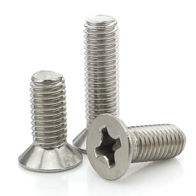 stainless steel 304 316 DIN965 flat countersunk head recess cross screw