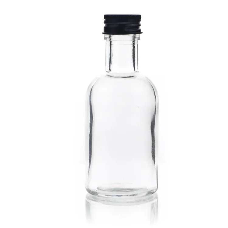 high quality 50ml Mini Empty Glass Wine Bottle Vodka Gin Rum Alcohol Whiskey Bottle Caf Glass Liquor Bottle With screw lid