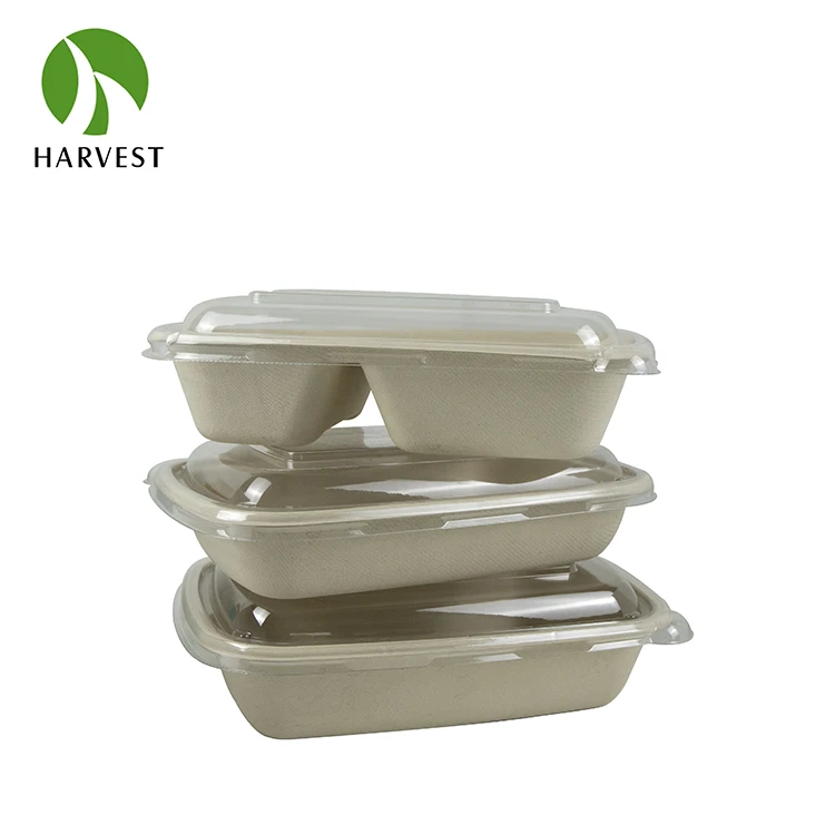 Biodegradable disposable pulp food meal storage boxes lunch salad container