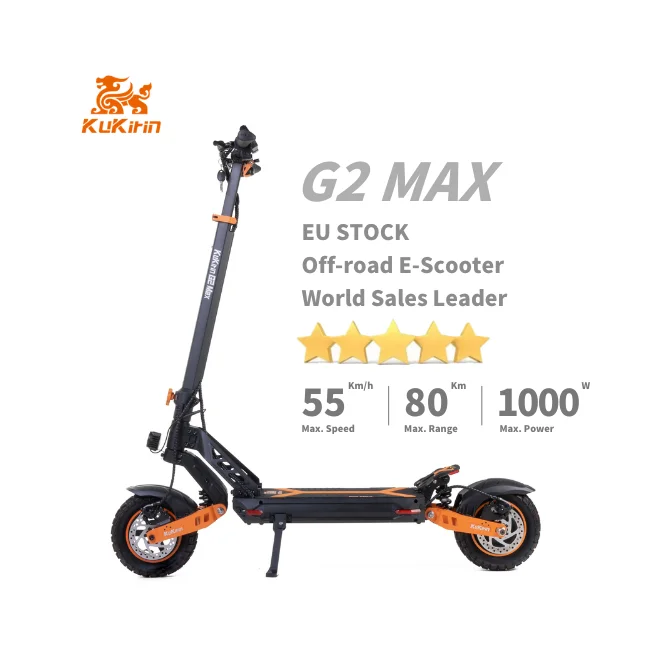 Kukirin  G2 MAX 10 inch electric scooter with CE FCC 2-wheel aluminum alloy 1000w motor escooter