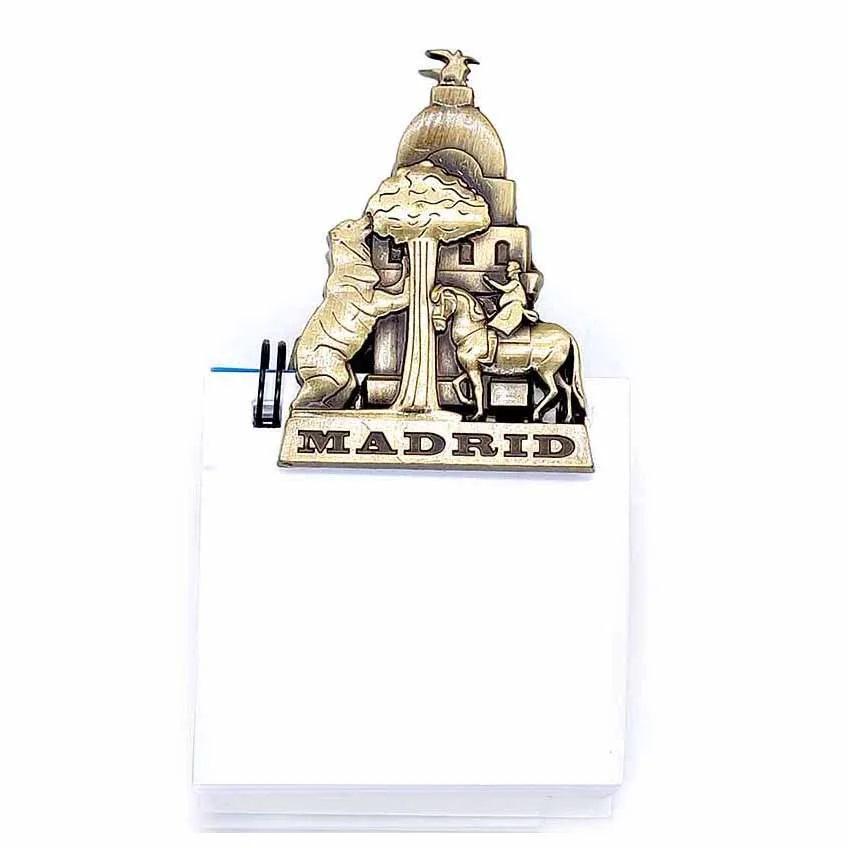 Factory direct travel madrid souvenir fridge magnets from around the world retro metal fridge magnet clip