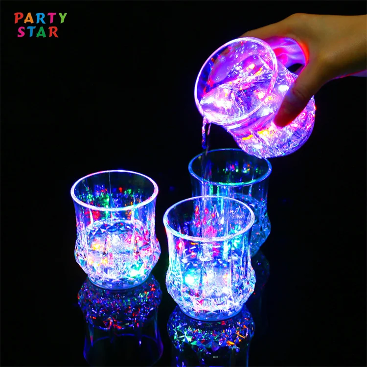 Wholesale Light Up Drinking Glasses Plastic Flashing Wine Party Decoration Acrylic Fun Plastic Cups