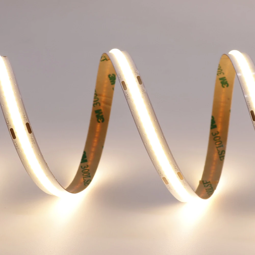 Recessed Aluminum Tile Trim Profile Colour Changing Strips 5MM Green Dual Color RGB RGBW COB Led Strip Light Bulk For Cabinet
