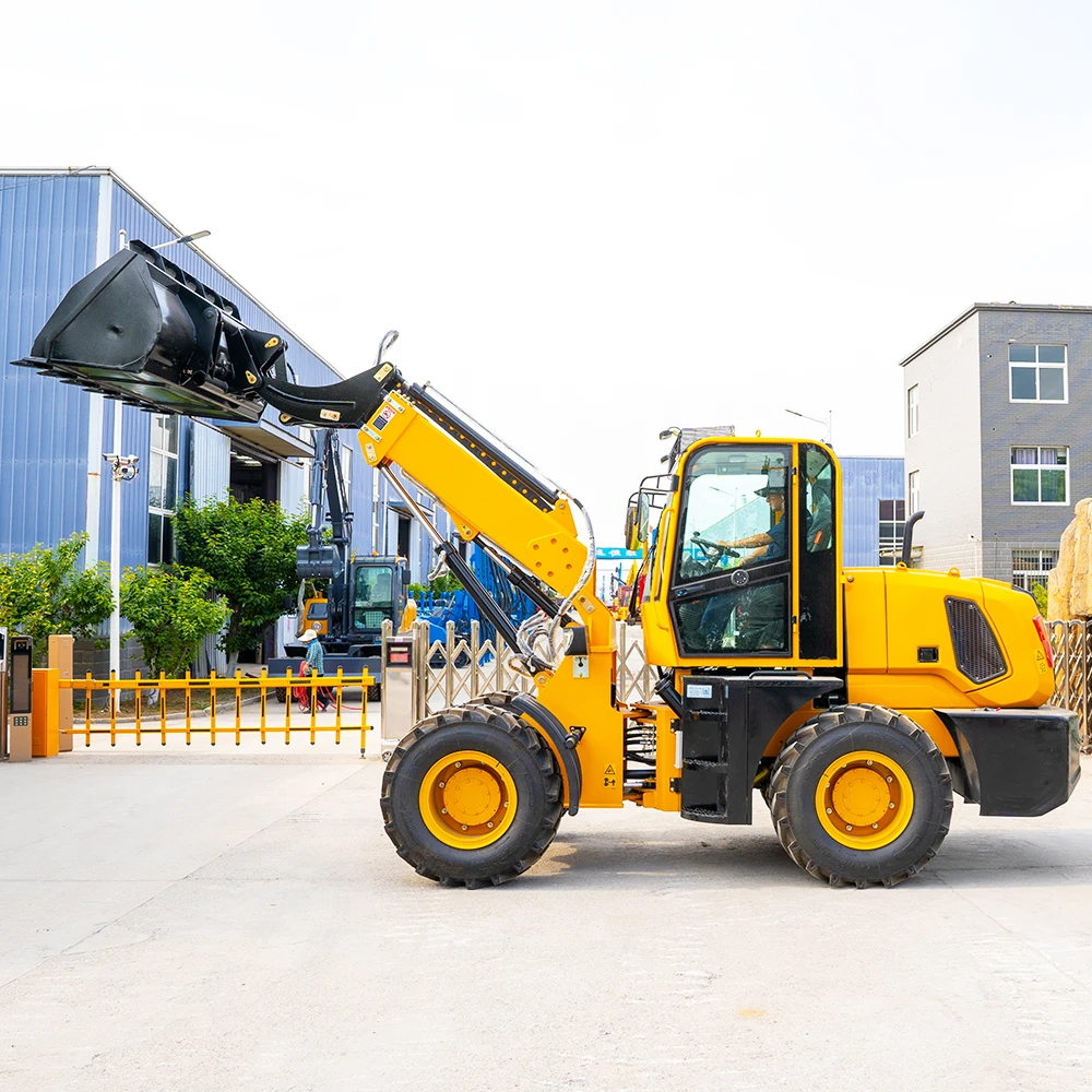 Hengwang Mini Front end Loader 1ton 2ton 3ton compact Telescopic Wheel Loader Small telescoping articulated loaders Telehandler
