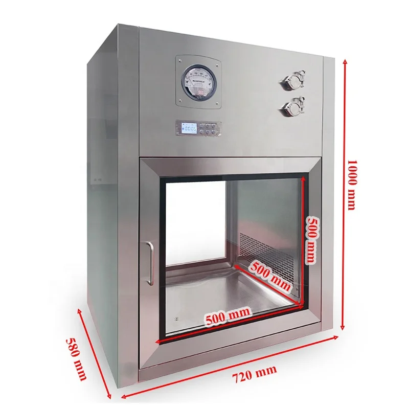 Factory high quality stainless steel 304 cleanroom pass through medical pass box for clean room transfer