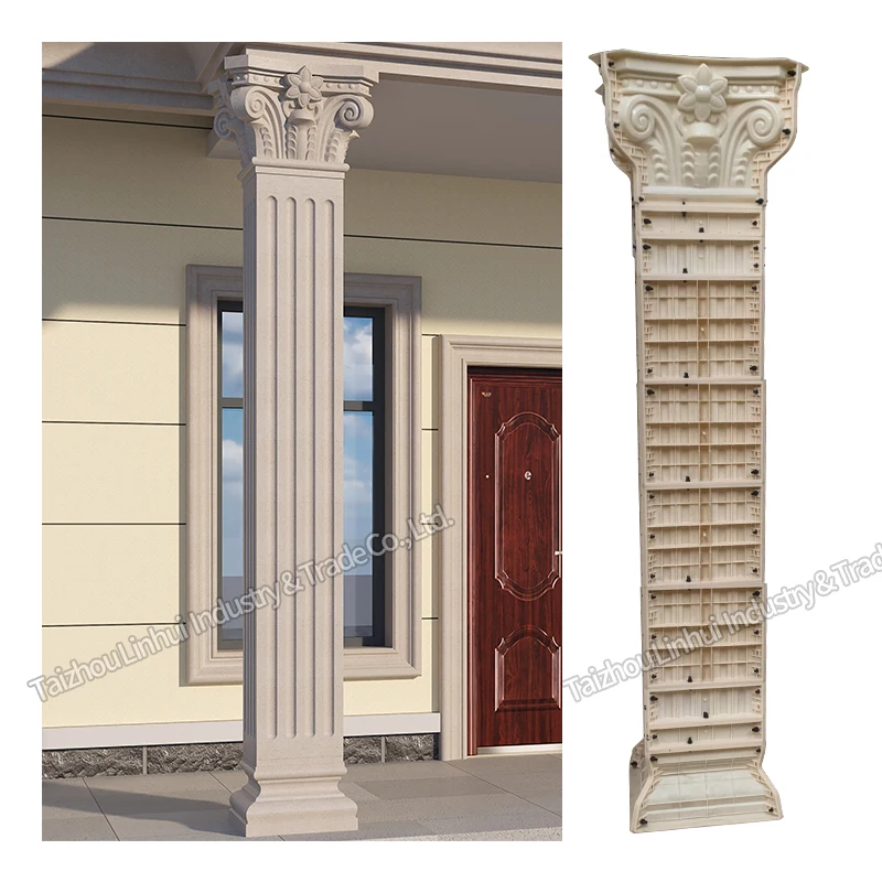 Concrete pillar molds plastic column Reusable Plastic Roman Column Mould Adjustable Decoration Pillar Formwork