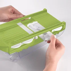 Ручная Регулируемая овощерезка 5 в 1, терка для резки мандолина с контейнером