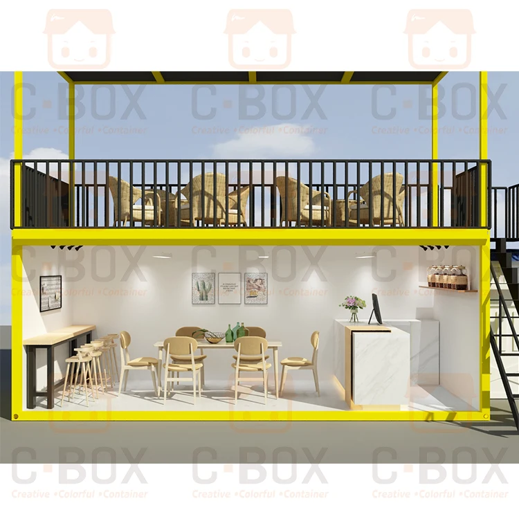 
Portable prefab container house coffee shop bar prefabricated food kiosk 