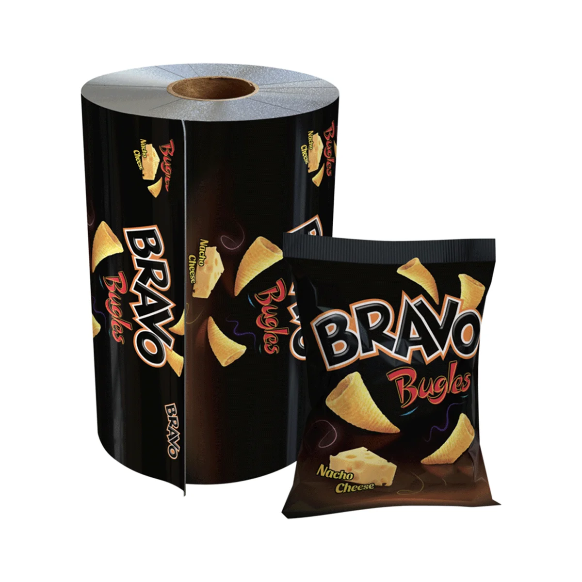 Disposable PE BOPP Film Roll Food Packaging Bag Customized printed snack Packaging for potato chips popcorn