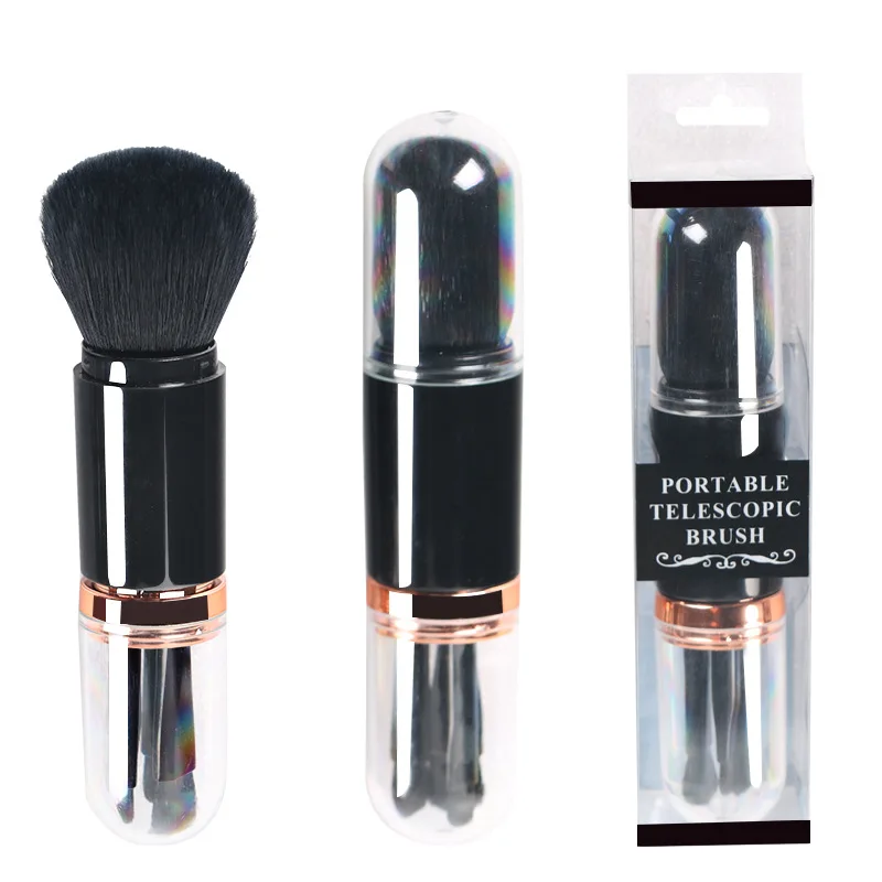 4 in 1 Portable Mini Cosmetic Brushes Retractable Makeup Brush Set Travel Professional Cosmetic Beauty Tools