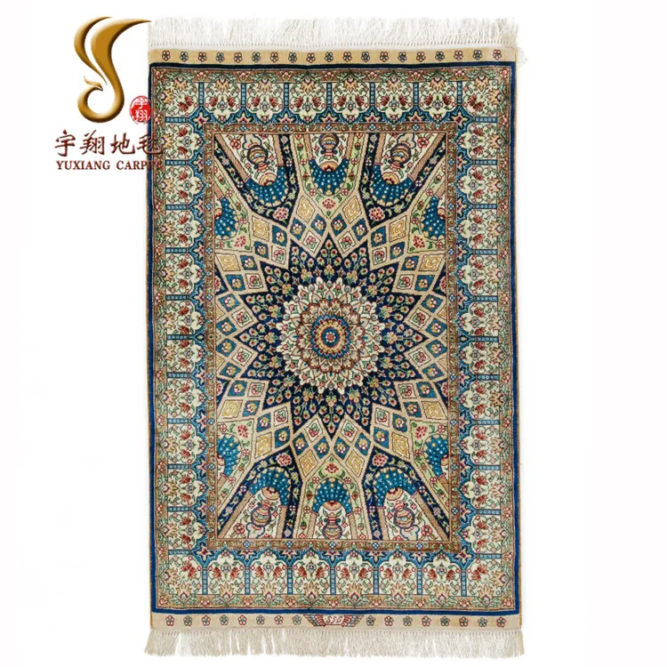 Yuxiang 2x3 фута ручной работы Шелковый персидский Настольный дверной коврик