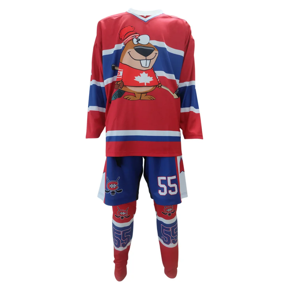 High quality professional hockey uniform custom sublimated hockey jersey/pants shell and hockey socks for league