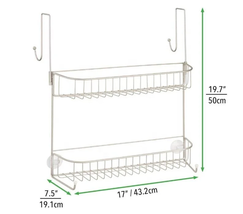 Over The Door Organizer Shelves Two Tier Wire Rack Home Cabinet Storage Rack