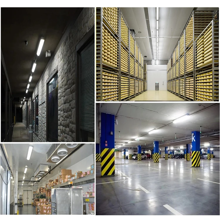 China OGJG warehouse parking lot IP66 dali dimming emergency motion sensor fixture 4ft 8ft waterproof led light